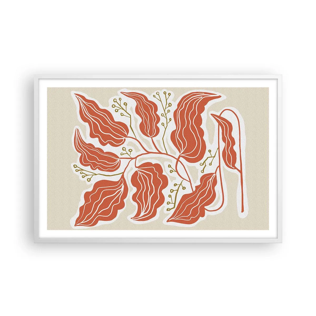 Plakat i hvid ramme - Folk og koral - 91x61 cm