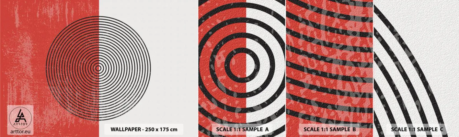 Prøve Fototapet Selvklæbende Deluxe Sticker - Lige til sagen - Abstraktion, Stykke, Grafik - 100x30 cm