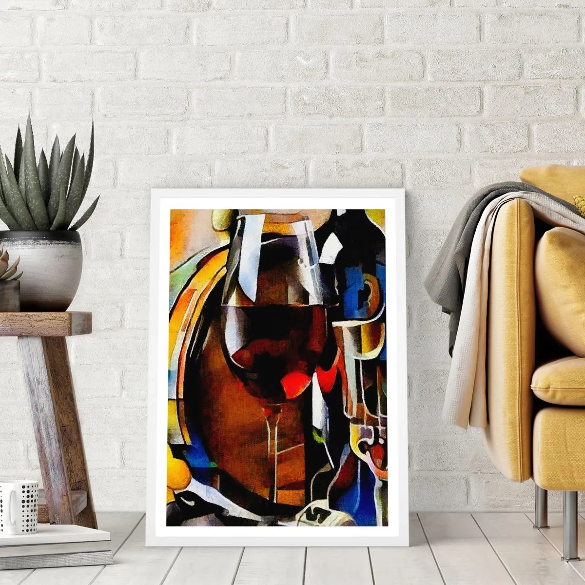 Plakat i hvid ramme - Og verden bliver mere farverig - 40x50 cm