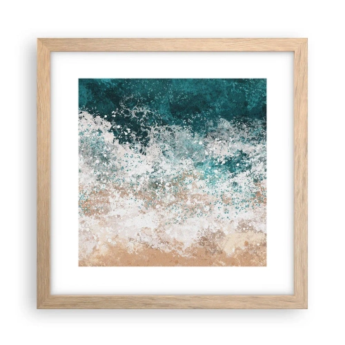 Plakat i ramme af lyst egetræ - Historier fra havet - 30x30 cm