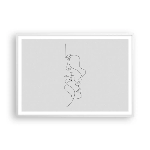 Plakat i hvid ramme - Gløderne af glubende begær - 100x70 cm