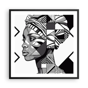 Plakat i sort ramme - Etnisk portræt - 60x60 cm
