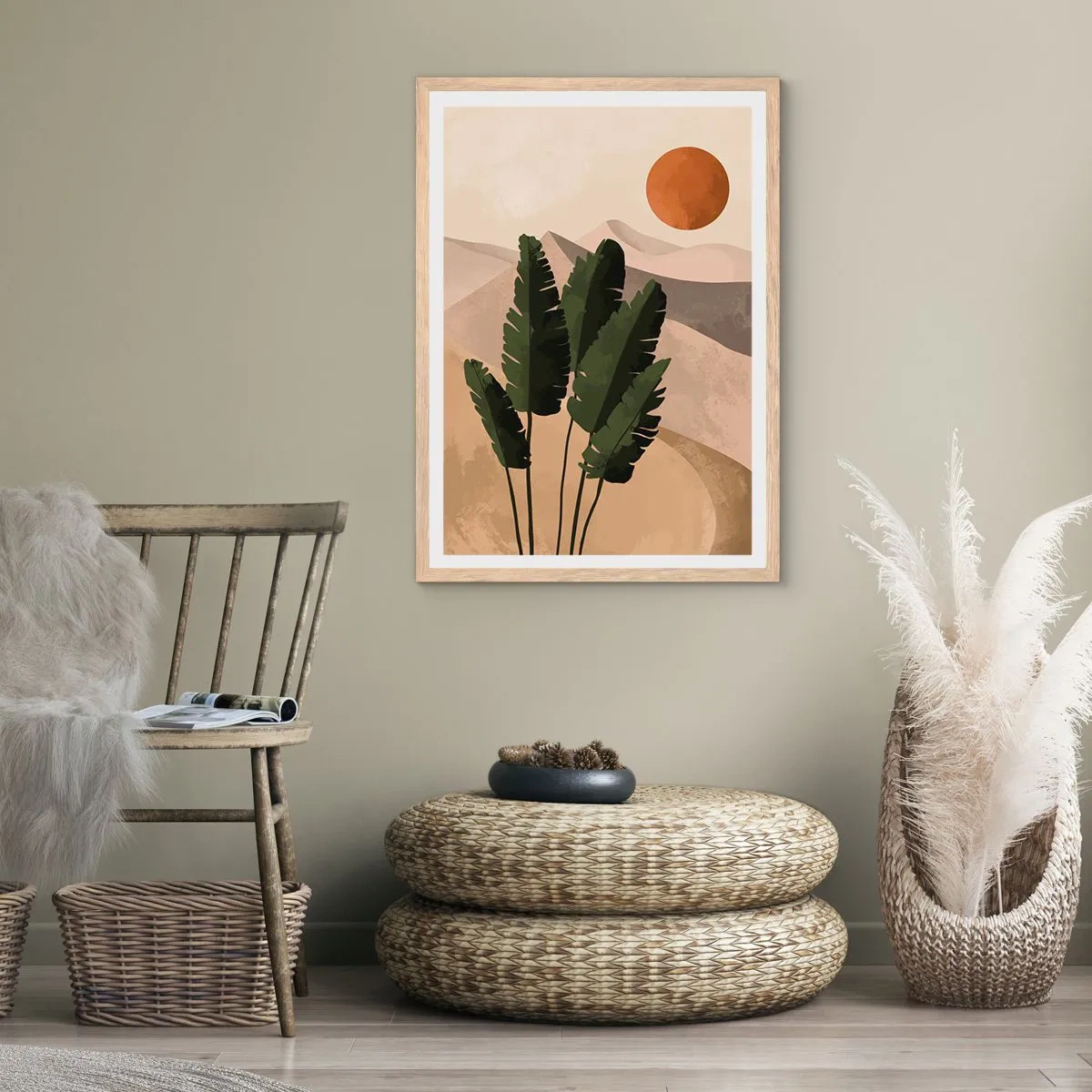 Plakat i ramme af lyst egetræ - Livets triumf - 30x40 cm