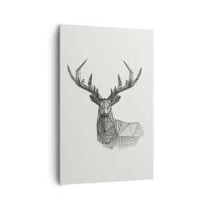 Lærredstryk - Billede på lærred - Hjorte i kubistisk stil - 80x120 cm