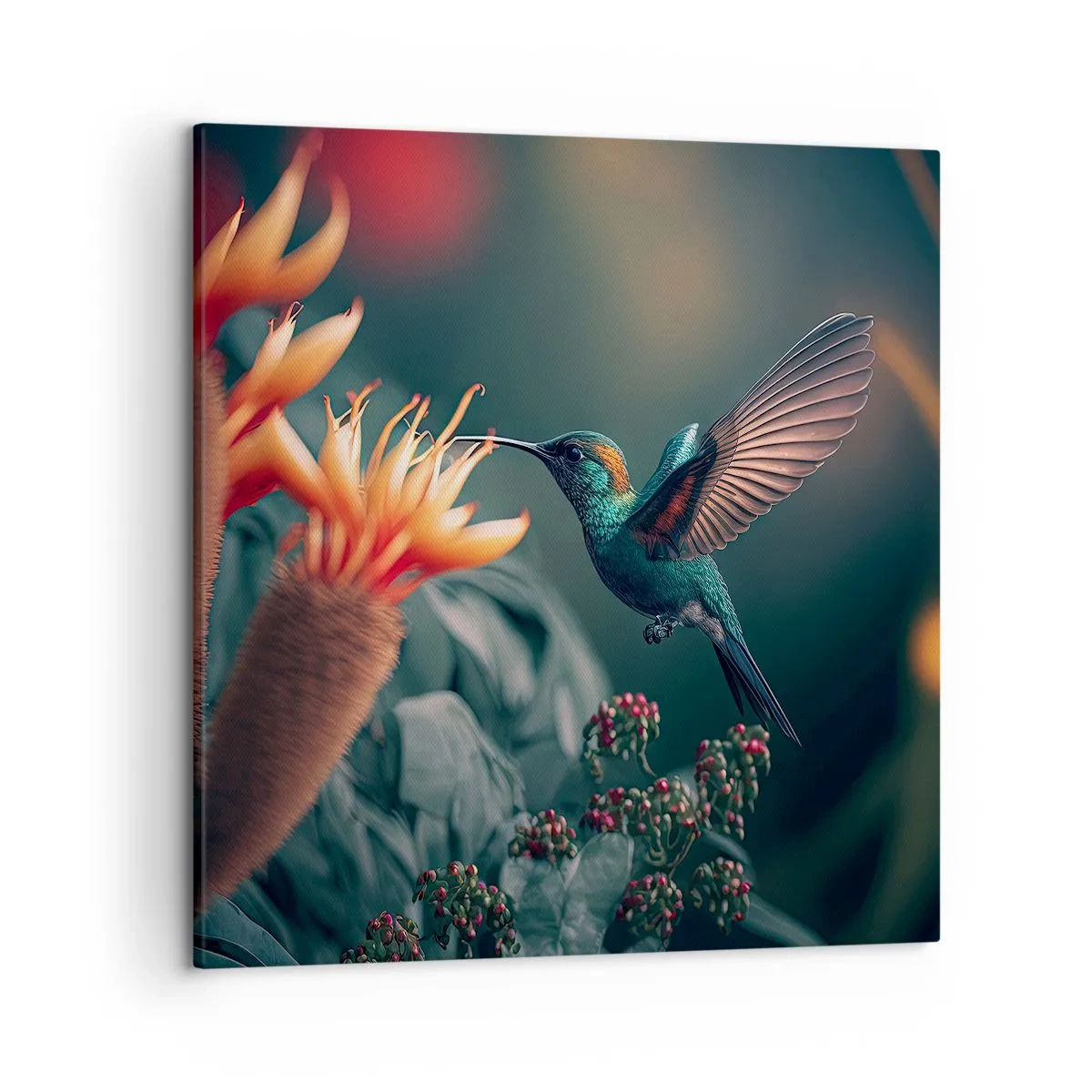 Lærredstryk - Billede på lærred - Et virkelig farverigt liv - 50x50 cm