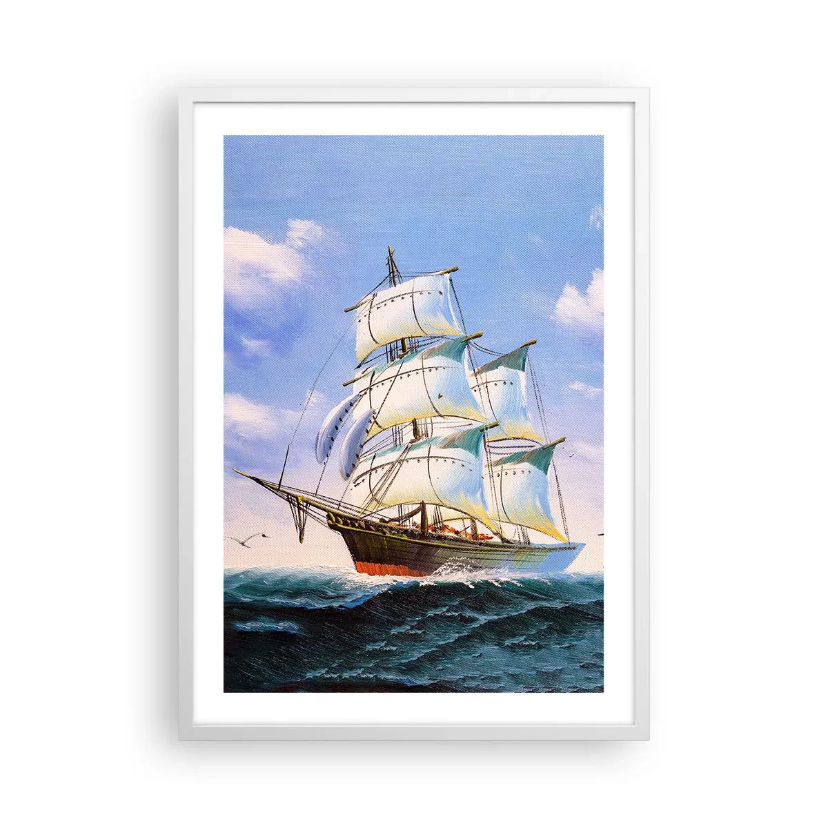 Plakat i hvid ramme - Stolt med vinden - 50x70 cm