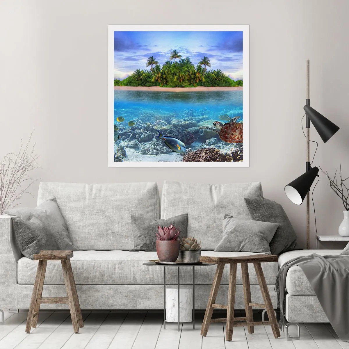 Plakat - Den himmelske ø inviterer dig - 30x30 cm