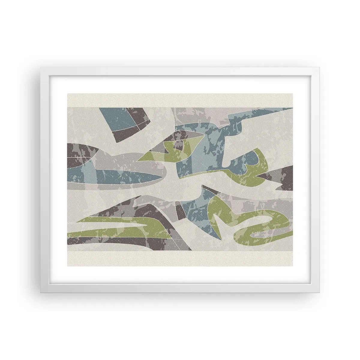 Plakat i hvid ramme - Komposition bag glas - 50x40 cm