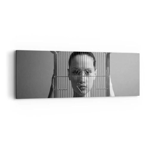 Lærredstryk - Billede på lærred - Et lidt surrealistisk portræt - 90x30 cm