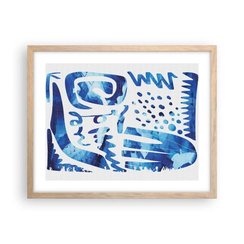 Plakat i ramme af lyst egetræ - Tilbage til rødderne - 50x40 cm