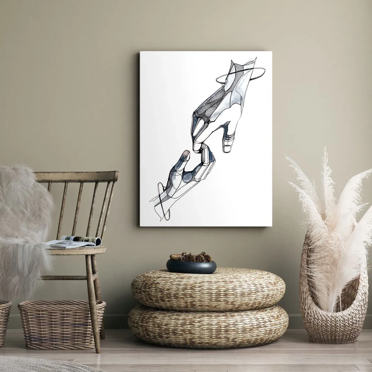 Lærredstryk - Billede på lærred - En god gestus - 55x100 cm