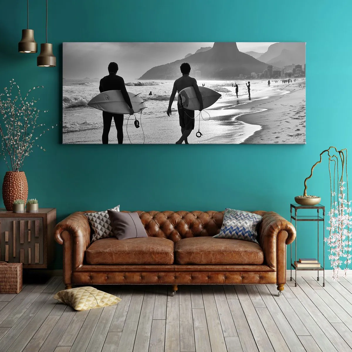 Lærredstryk - Billede på lærred - Samba til én bølge - 100x40 cm