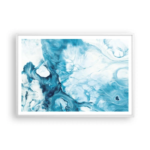 Plakat i hvid ramme - Blå koncert - 100x70 cm
