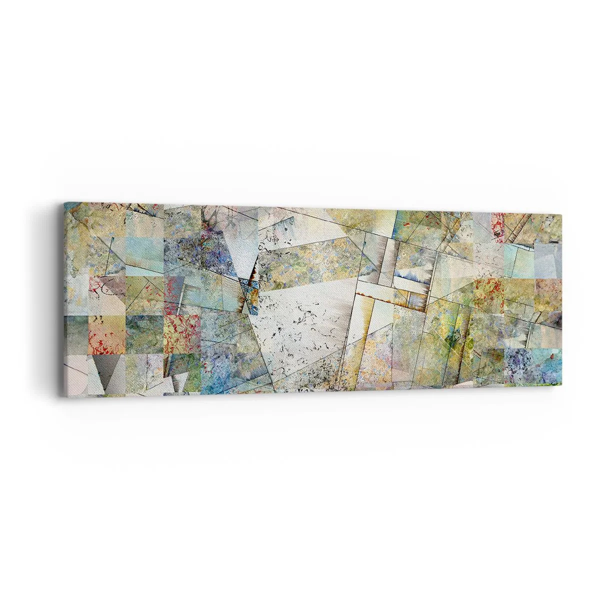 Lærredstryk - Billede på lærred - Geometrisk ommøblering - 90x30 cm