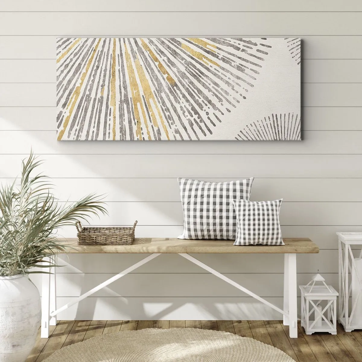 Lærredstryk - Billede på lærred - Skønheden i en rokke - 160x50 cm