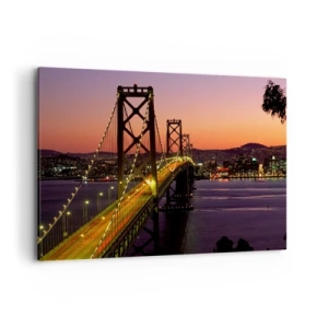 Lærredstryk - Billede på lærred - En aften i lilla - 100x70 cm