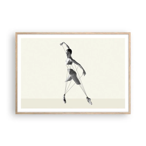 Plakat i ramme af lyst egetræ - I verdens teater - 100x70 cm