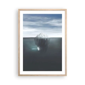Plakat i ramme af lyst egetræ - Undervands-mysterium - 50x70 cm