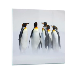 Billede på glas - Møde i aftenkjole - 70x70 cm