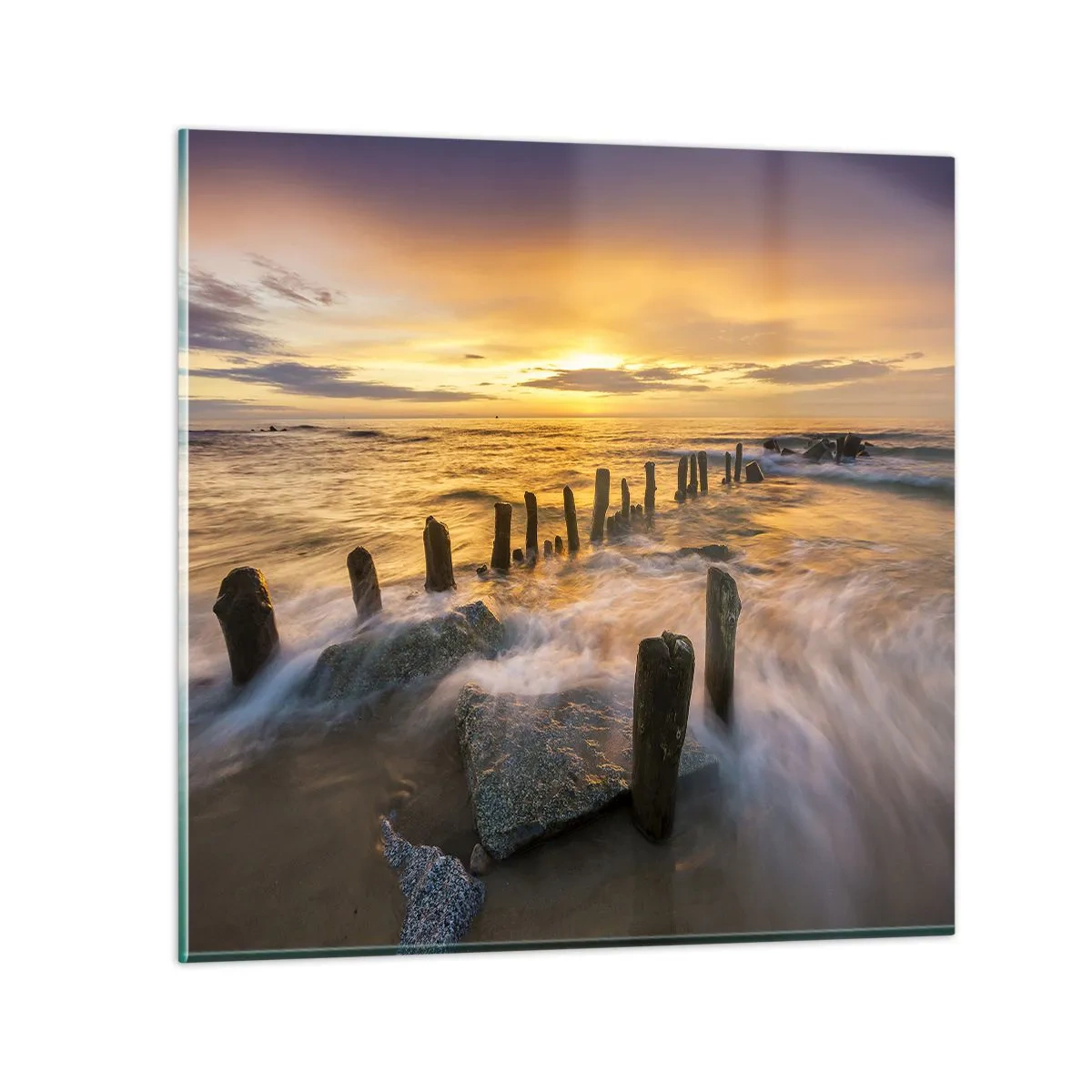 Billede på glas - Østersøens rå skønhed - 30x30 cm