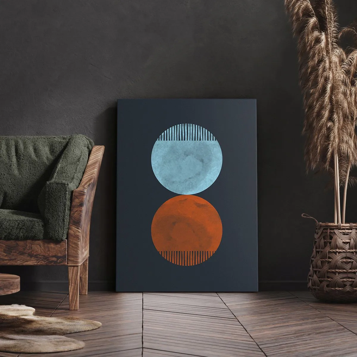 Lærredstryk - Billede på lærred - Kun geometri? - 50x70 cm