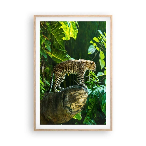 Plakat i ramme af lyst egetræ - Til jagt? - 61x91 cm