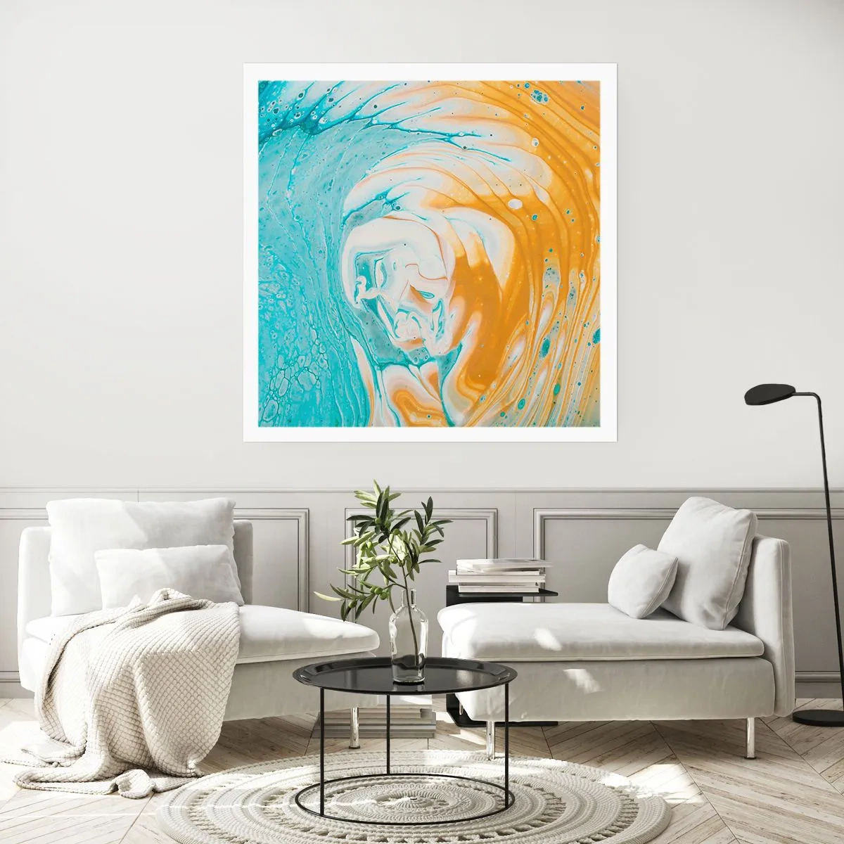 Plakat - Pastel hvirvel - 60x60 cm