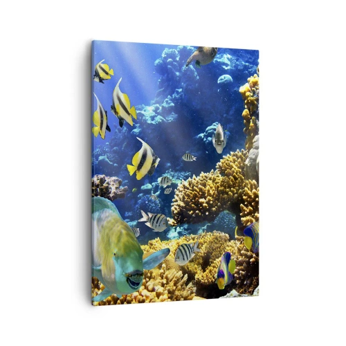 Lærredstryk - Billede på lærred - Tung trafik på feriestien - 50x70 cm