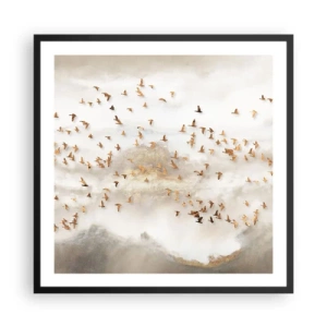 Plakat i sort ramme - Det er på tide... - 60x60 cm