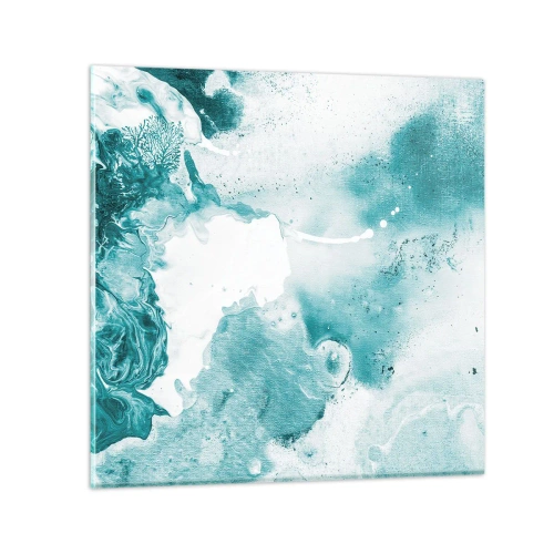 Billede på glas - Blå oversvømmelsesflader - 30x30 cm