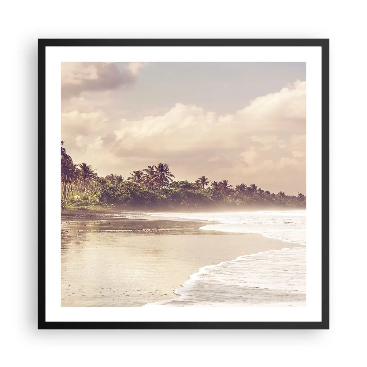 Plakat i sort ramme - Kærtegner bølgerne - 60x60 cm