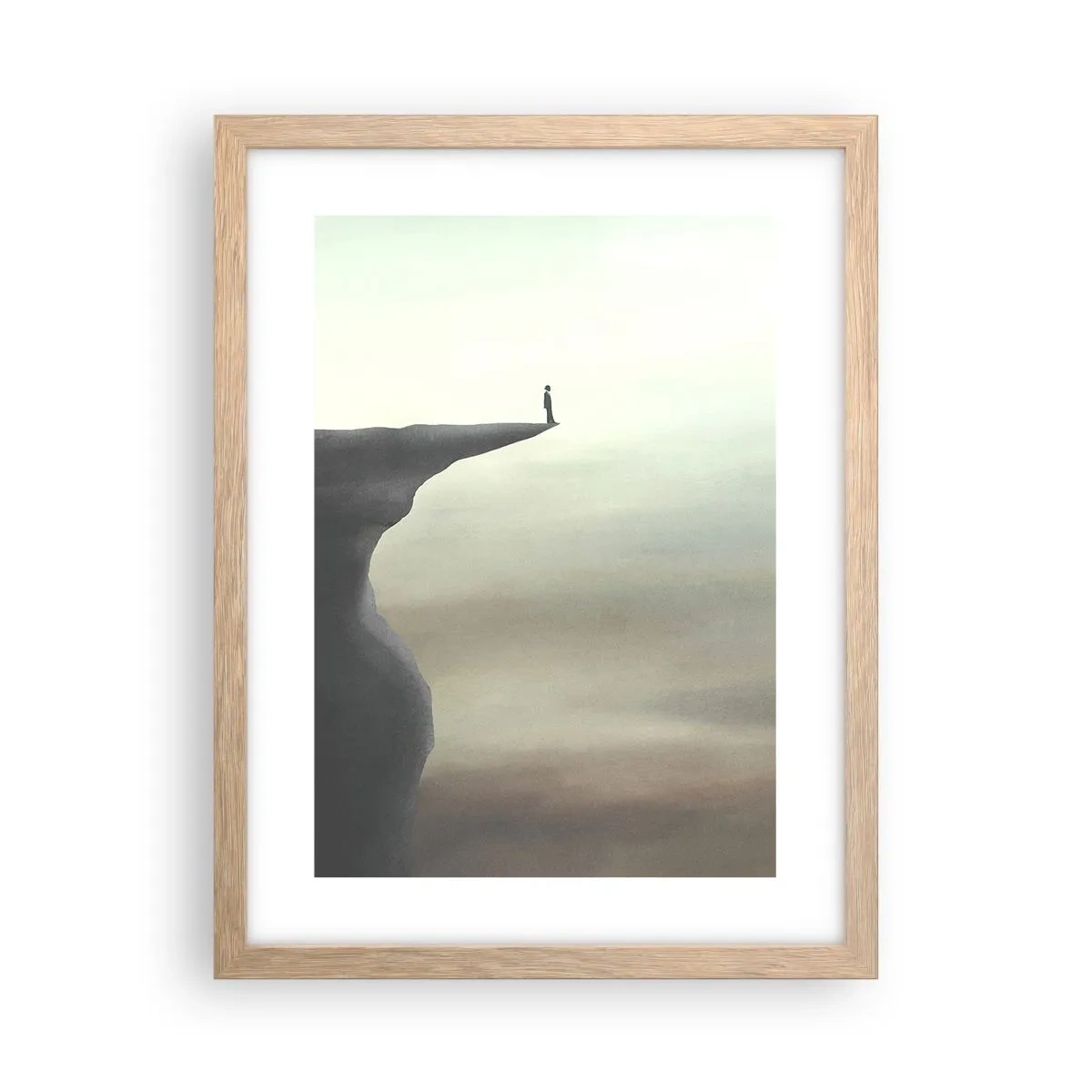 Plakat i ramme af lyst egetræ - Opad, selvfølgelig! - 30x40 cm