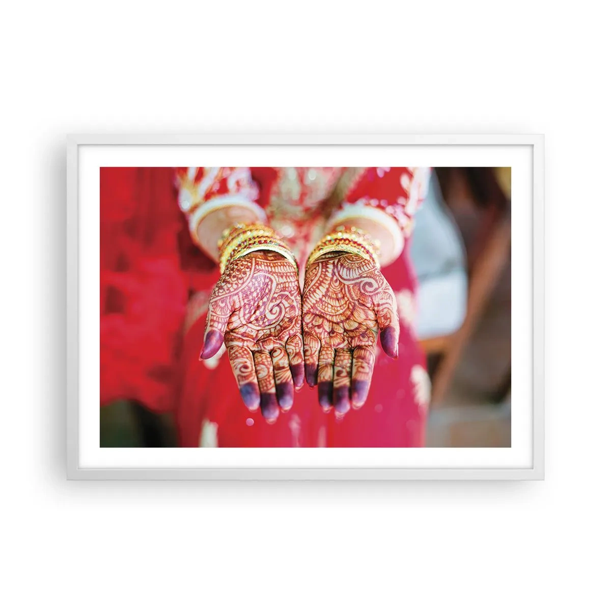 Plakat i hvid ramme - Klar til at fange lykken - 70x50 cm