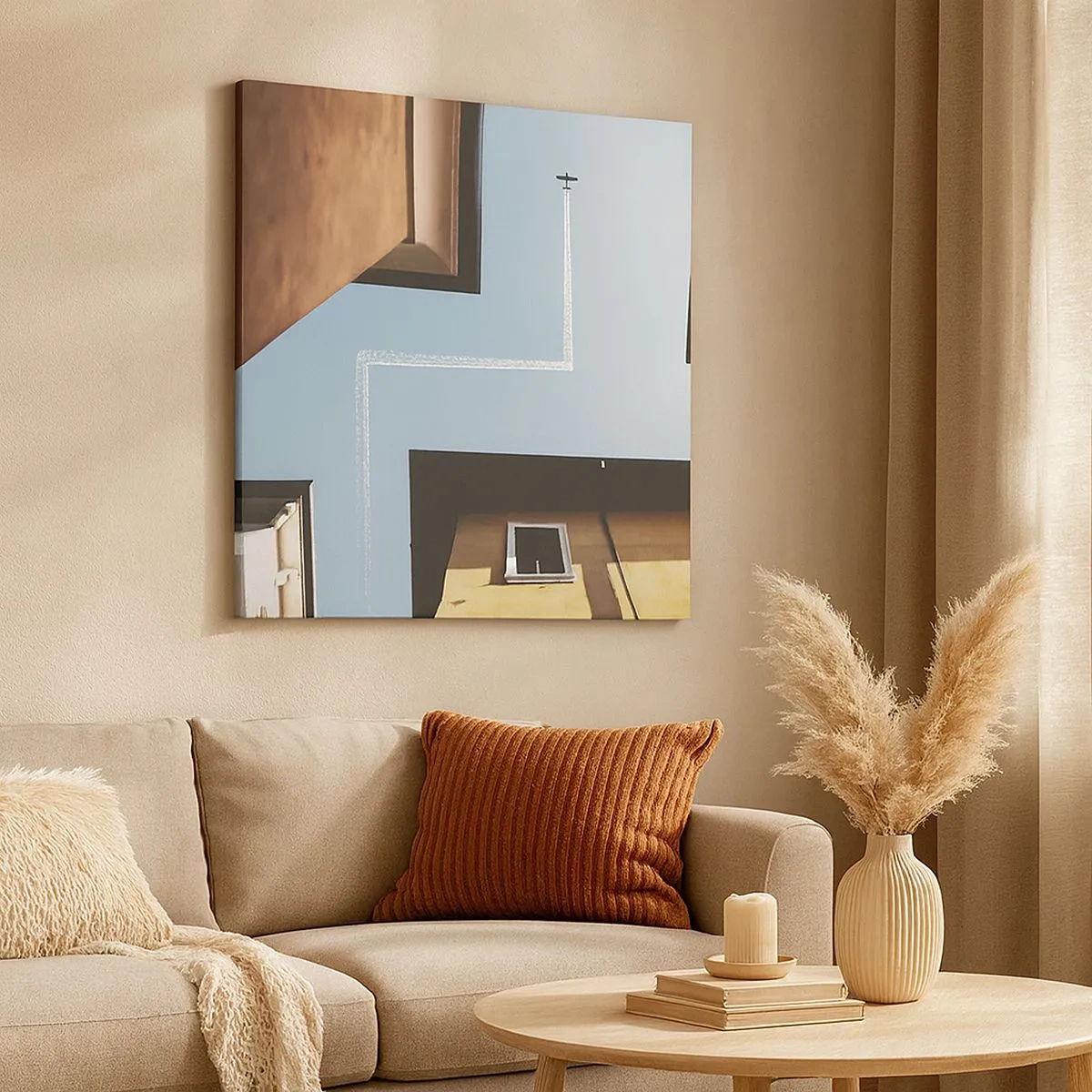 Lærredstryk - Billede på lærred - Over den urbane labyrint - 30x30 cm