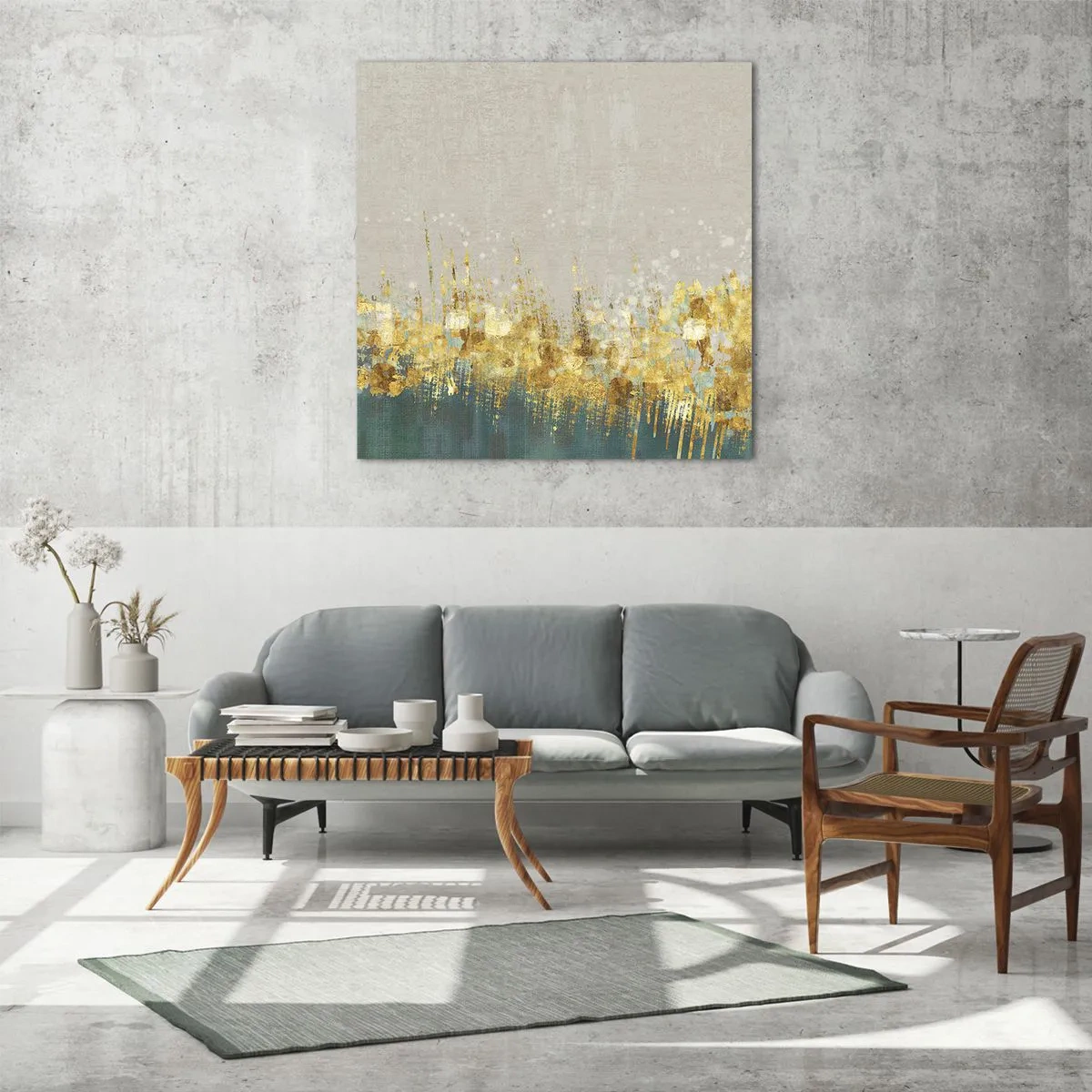 Billede på glas - Den gyldne grænse - 50x50 cm