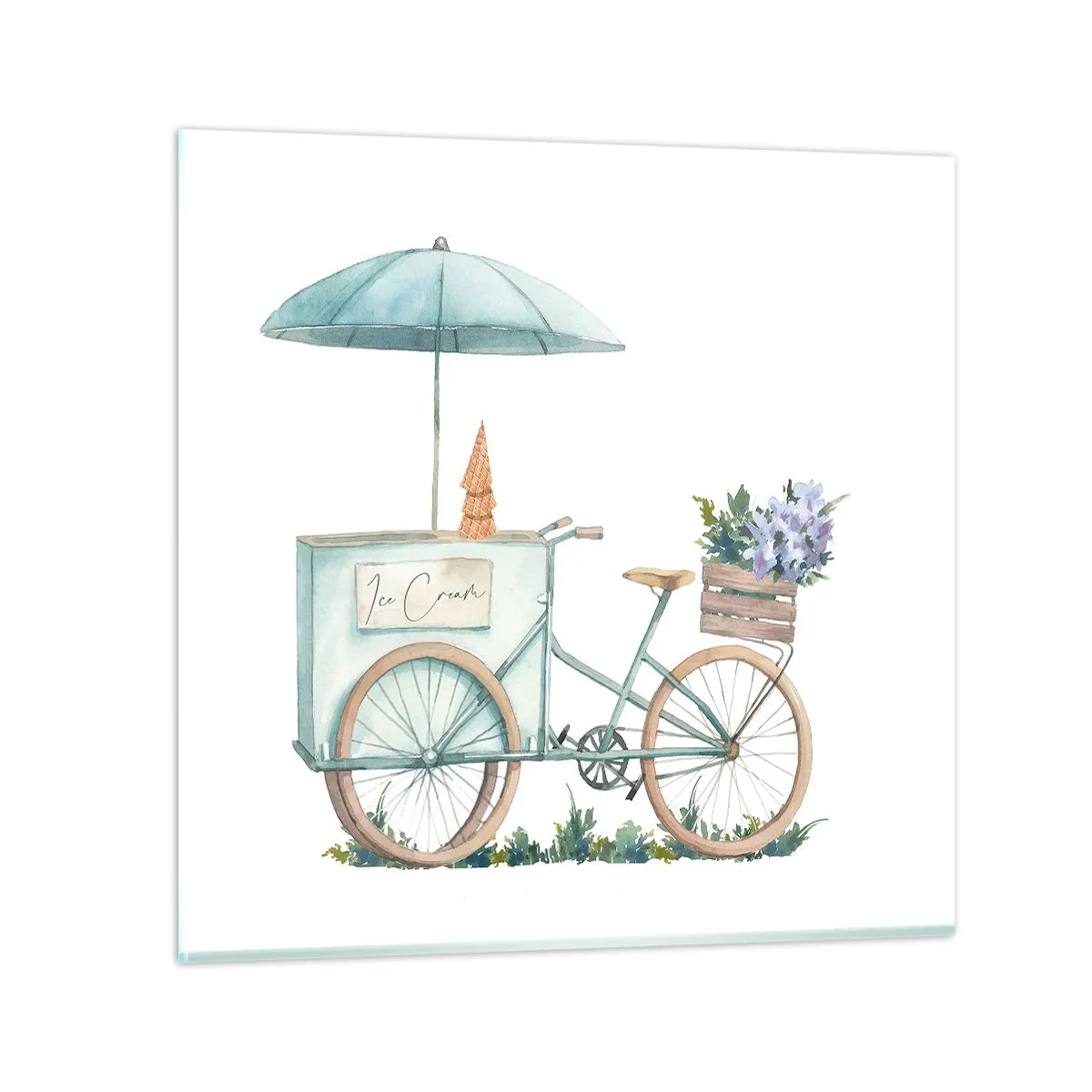 Billede på glas - Sødt minde om sommeren - 30x30 cm