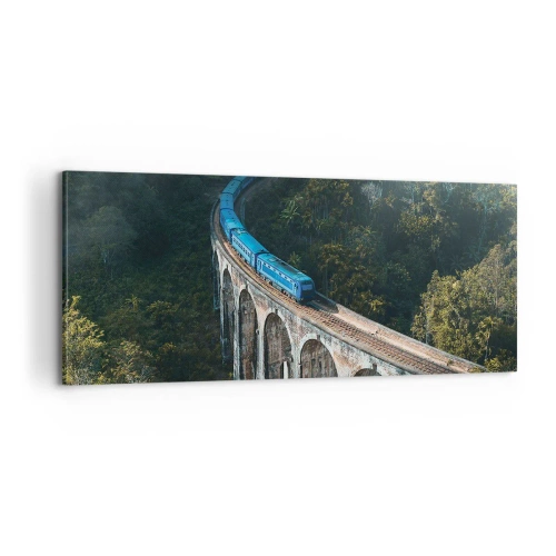 Lærredstryk - Billede på lærred - Tog til naturen - 100x40 cm