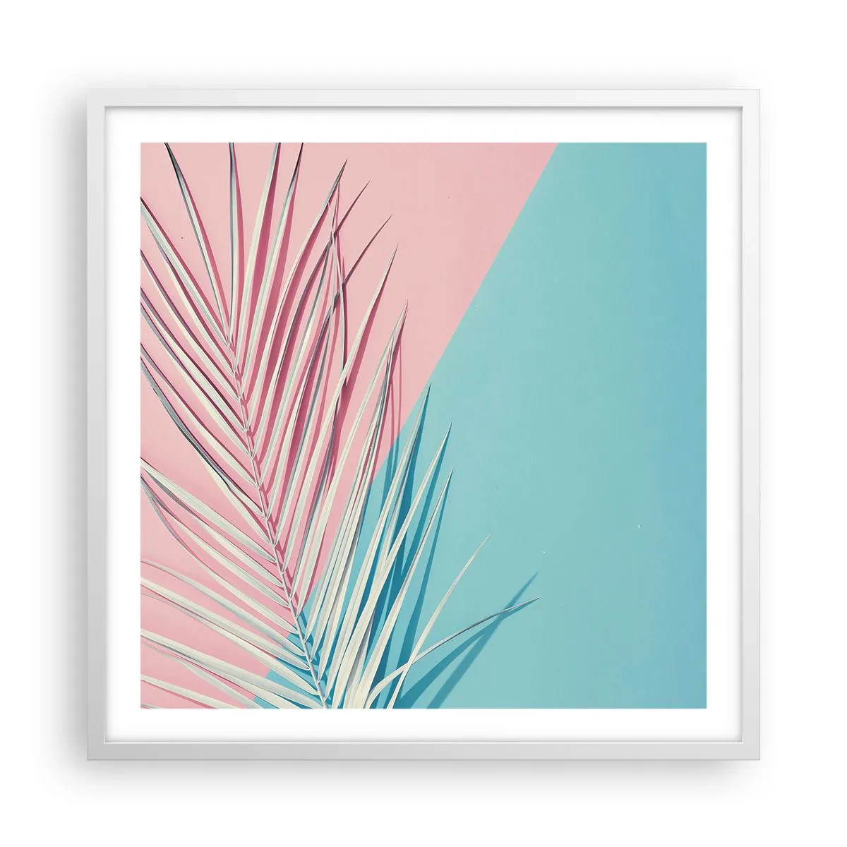Plakat i hvid ramme - Tropisk indtryk - 60x60 cm