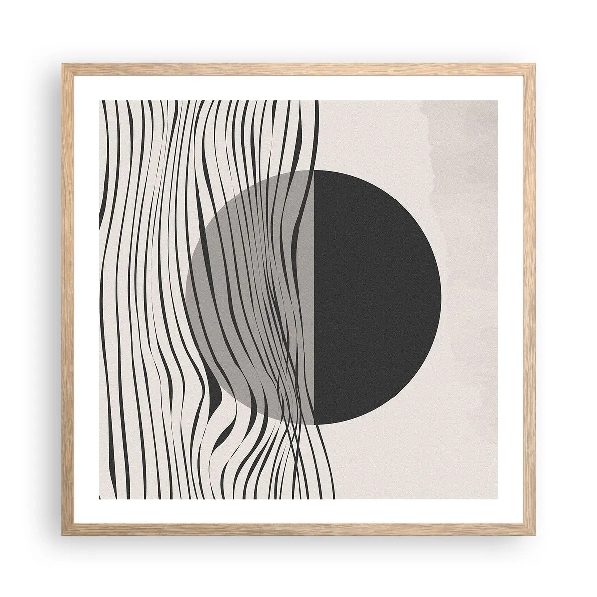 Plakat i ramme af lyst egetræ - Halvkomposition - 60x60 cm