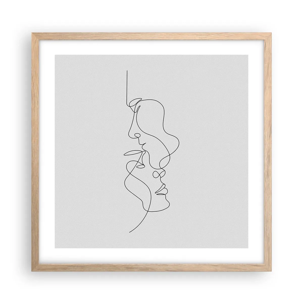 Plakat i ramme af lyst egetræ - Gløderne af glubende begær - 50x50 cm