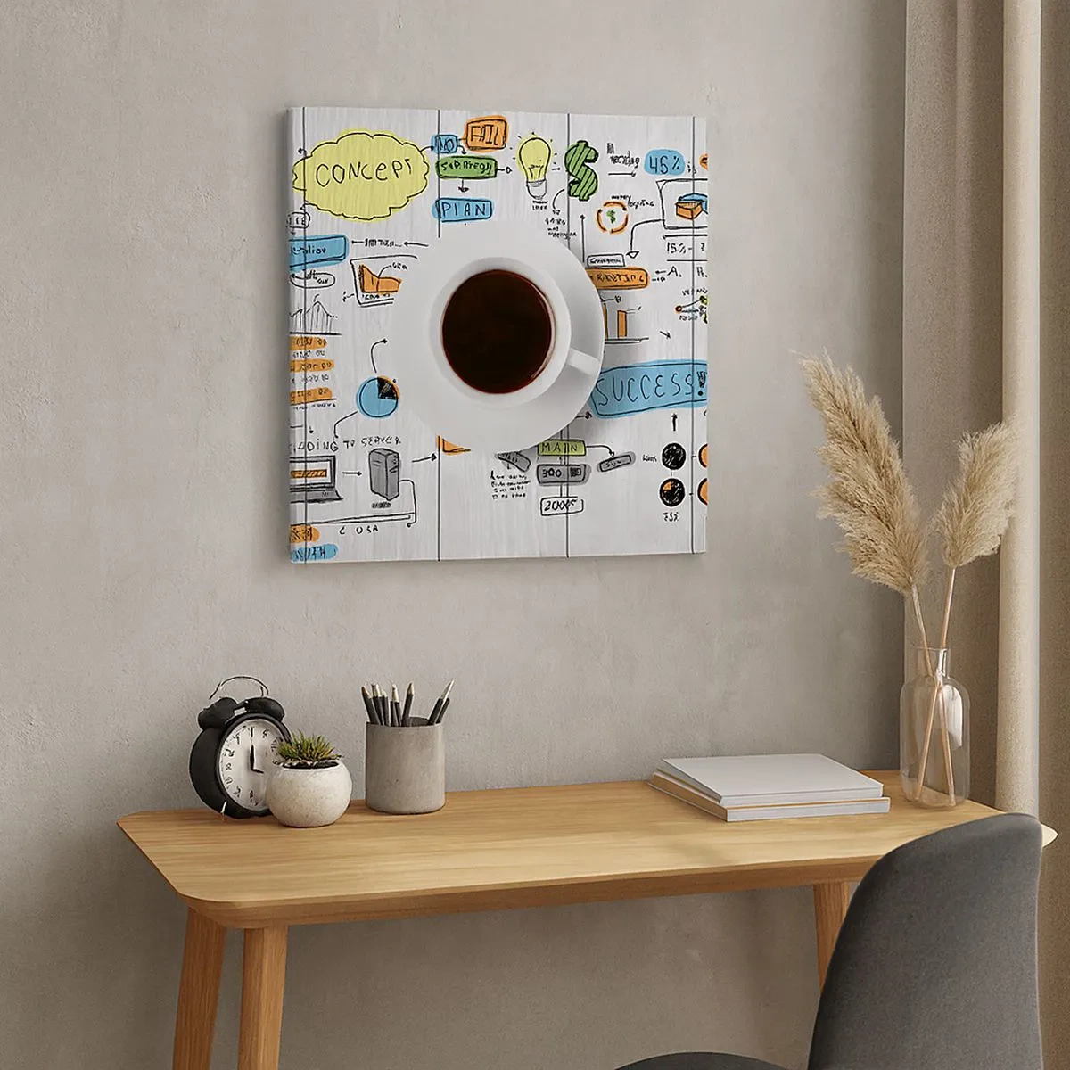 Lærredstryk - Billede på lærred - Tid til en pause - 30x30 cm