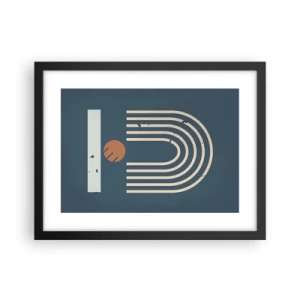 Plakat i sort ramme - Geometri på granatæble - 40x30 cm