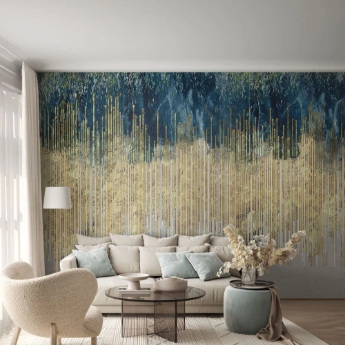 Fototapet Premium Canvas - Forgyldt grænse - Stykke, Art Deco, Nutidige - 450x315 cm