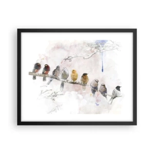 Plakat i sort ramme - Møde med vinger - 50x40 cm