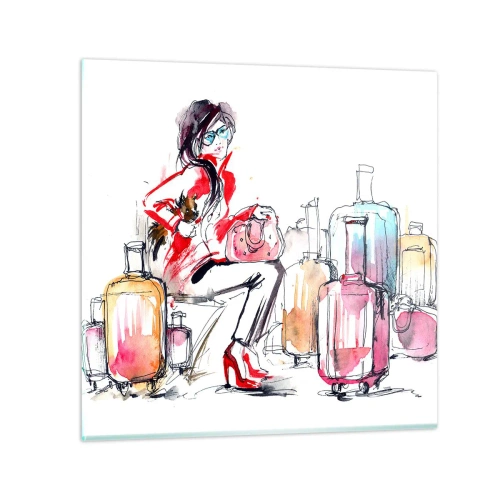 Billede på glas - Lad os sætte os ned, inden vi rejser - 60x60 cm