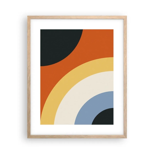 Plakat i ramme af lyst egetræ - Over for hinanden - 40x50 cm