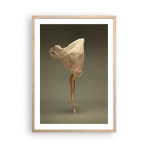 Plakat i ramme af lyst egetræ - Den er ved at flyve - 50x70 cm