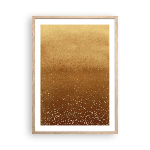 Plakat i ramme af lyst egetræ - Lysets fødsel - 50x70 cm