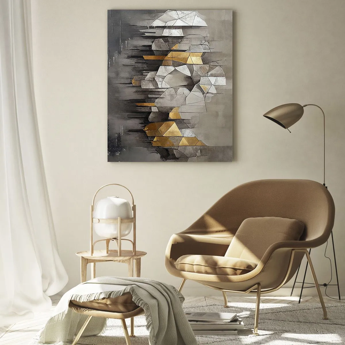 Billede på glas - Komposition lavet af is og lys - 50x70 cm