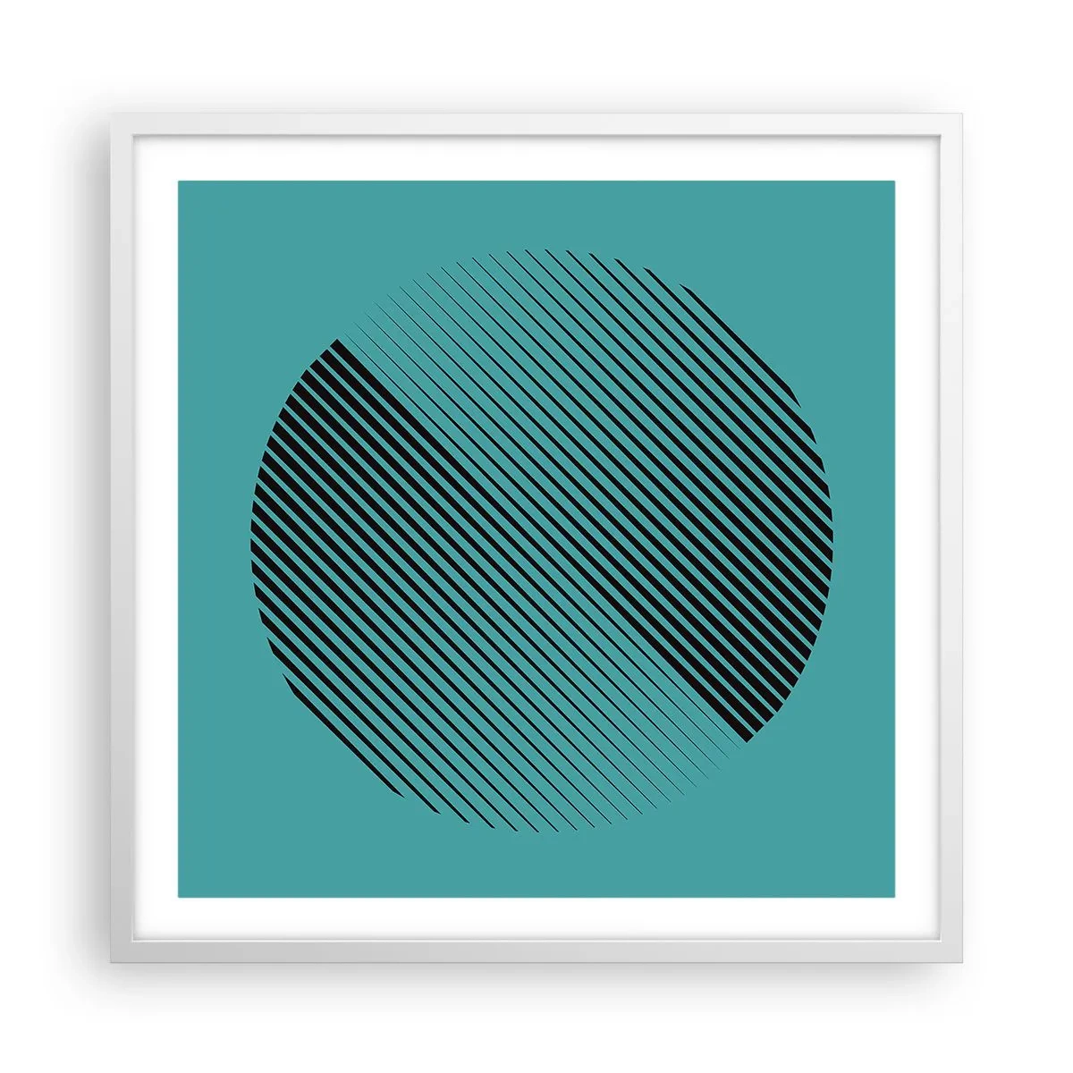 Plakat i hvid ramme - Cirklen - en geometrisk variation - 60x60 cm